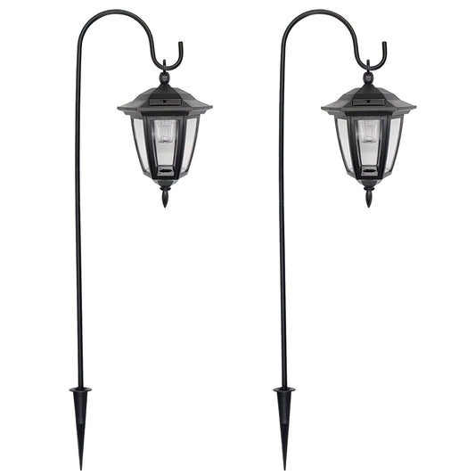 MAGGIFT 34 Inch Hanging Solar Lights Outdoor Waterproof Solar Garden Lights with 2 Shepherd Hooks Landscape Lighting for Lawn Patio Yard Pathway