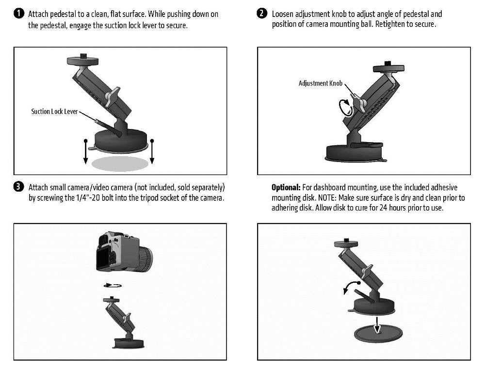 ARKON Heavy Duty Camera Windshield Suction Mount for Nikon Sony Samsung Canon Olympus Panasonic