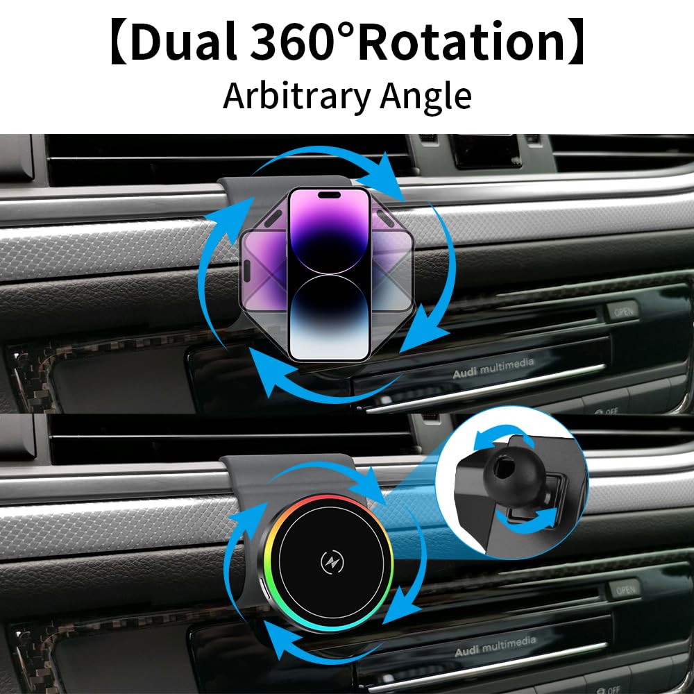 LUNQIN Car Magnetic Phone Mount for Audi A6 S6 A7 S7 RS6 RS7 2012 2013 2014 2015 2016 2017 2018 Auto Interior Accessories Best Cellphone Holder Fast