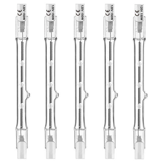 Jaenmsa R7S 150W Halogen Light Bulbs 118mm, 150 Watt J Type T3 Bulbs 120V, 4.6 Inch R7S Halogen Work Light Bulb with Double Ended Light Bulbs