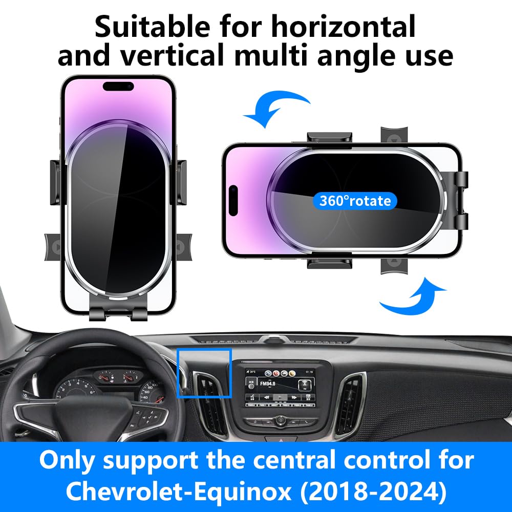 YEGZA Car Phone Holder for Chevy Chevrolet Equinox 2018 2019 2020 2021 2022 2023 2024 SUV Auto Accessories Navigation Bracket Interior Decoration