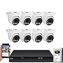 GW Security 8 Channel NVR UltraHD 4K Face Recognition NDAA & TAA Compliant Security Camera System with 8 x 8MP @25FPS Outdoor & Indoor PoE Turret