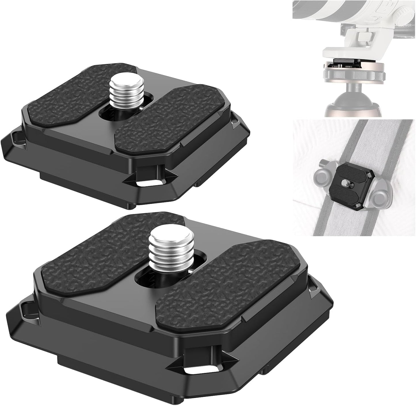NEEWER Quick Release Plate 38mm Square Arca Type QR Camera Mount Plate for Camera Strap Clip, Tripod Head to Shoulder Strap Quick Switch with 4 Safety