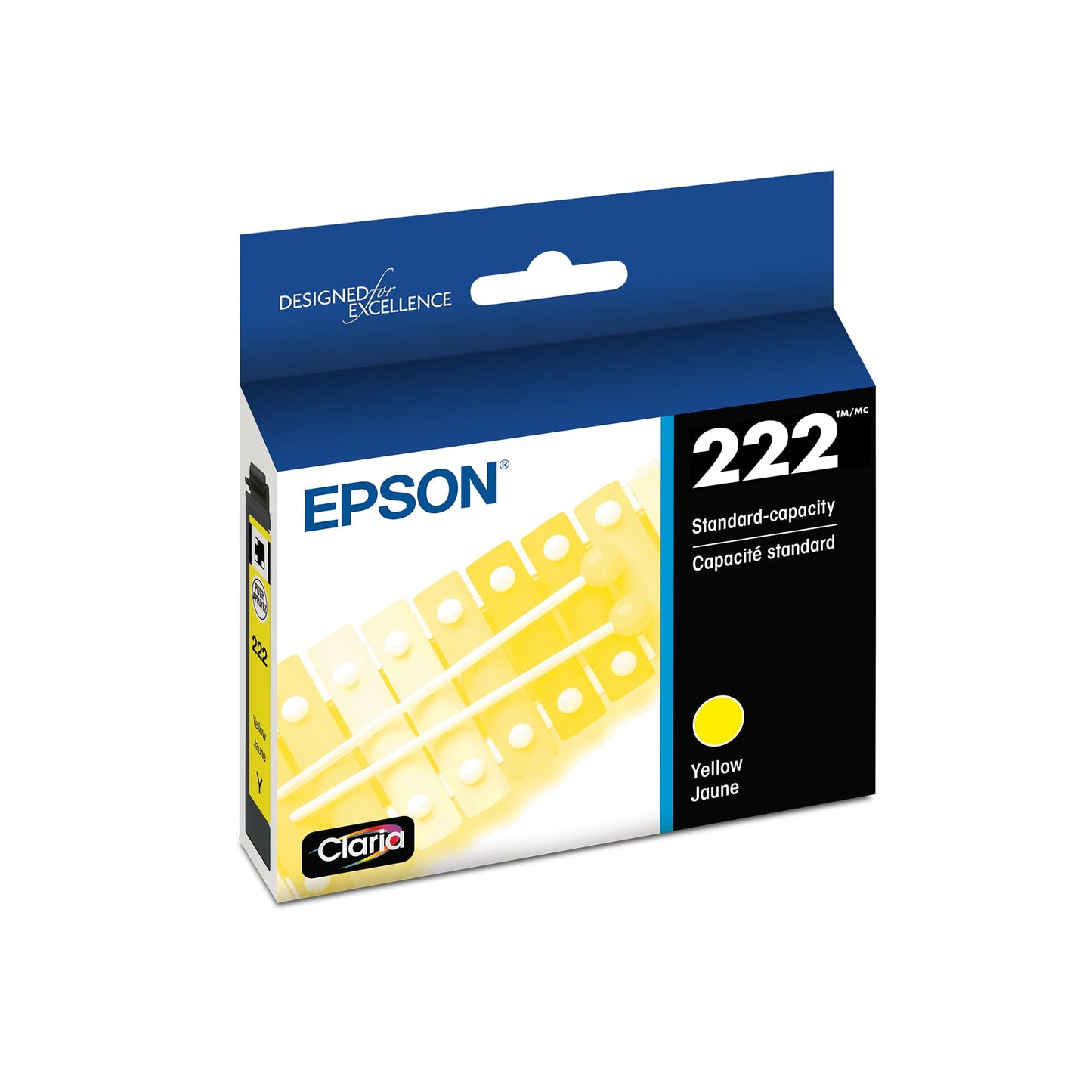 Epson 222 Claria Ink Standard Capacity Yellow Cartridge (T222420-S) Works with Workforce WF-2960, Expression XP-5200