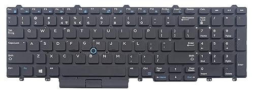 Original New for Dell Latitude 5580 5590 5591 Laptop Keyboard Backlit Pointer US No Frame