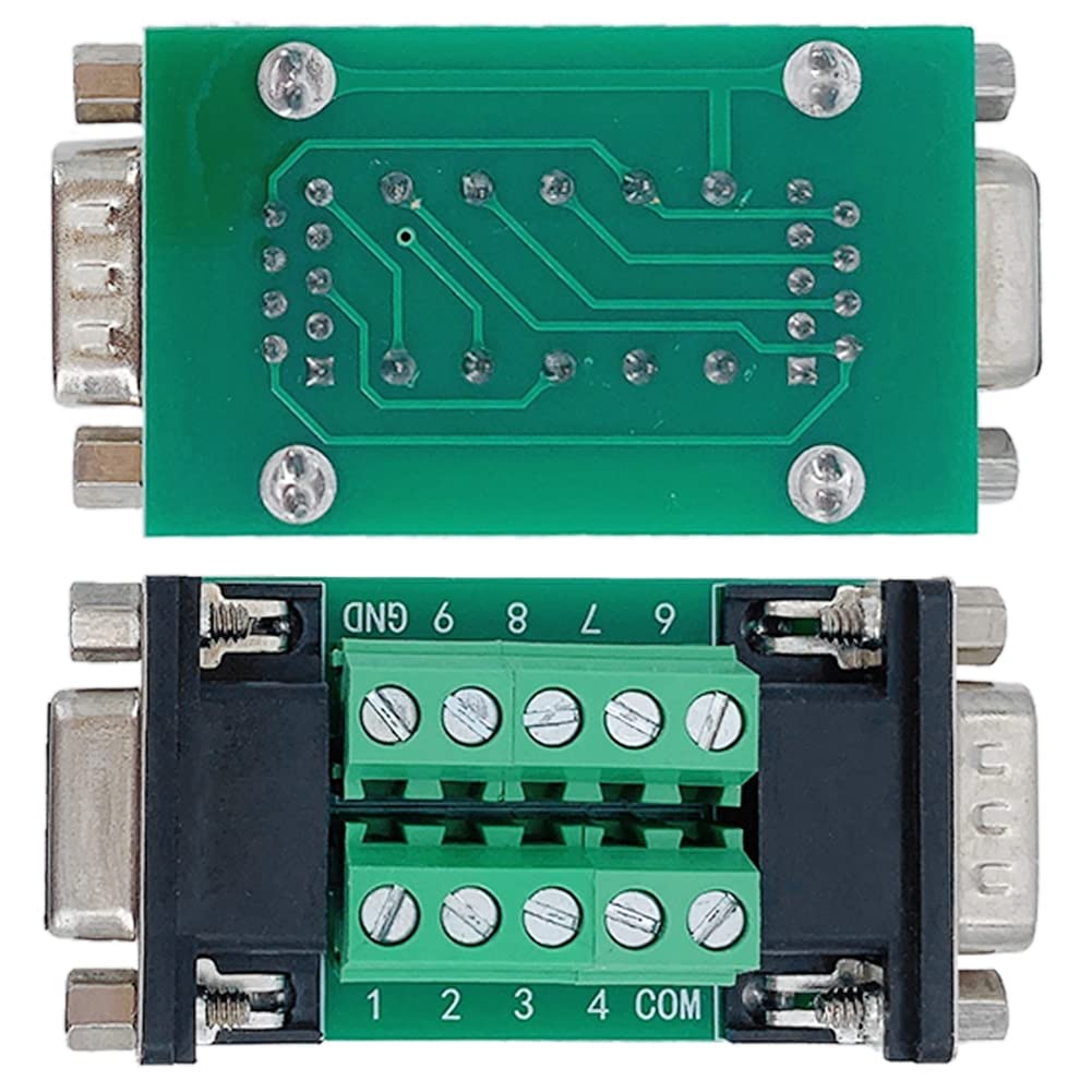 Jienk 10Pcs DB9 Male to Female Terminal Breakout Board, RS232 D-SUB Serial to 9pin Port Gender Changer Connector for Test and Check Pinouts