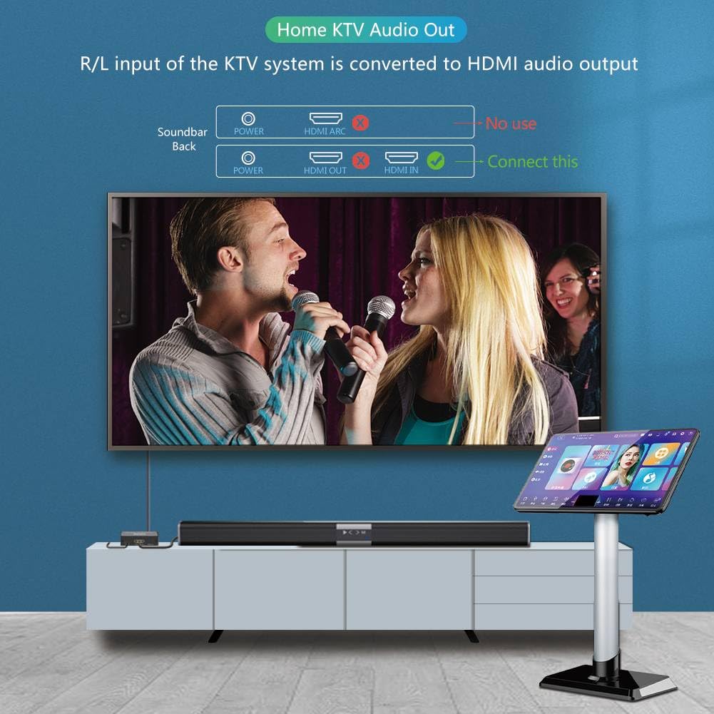 Analog to Digital Audio Converter, RCA R/L and 3.5mm Audio to Optical Spdif Toslink and HDMI Audio Out (Not HDMI ARC), for Home KTV TV DVD PC Soundbar