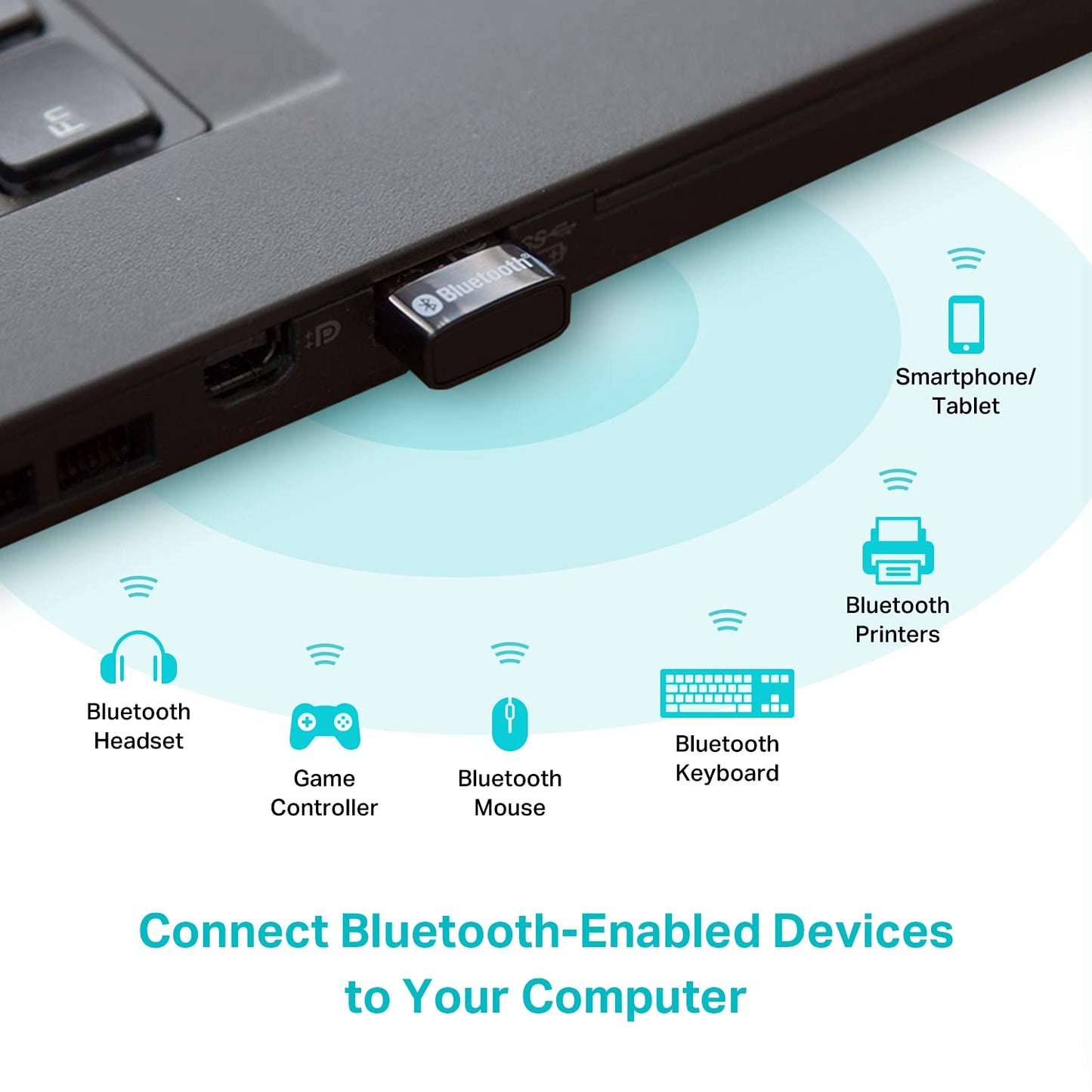 TP-Link USB Bluetooth Adapter for PC - Bluetooth 5.4 Dongle Receiver, Plug and Play, Nano Design, EDR & BLE, Supports Windows 11/10/8.1/7 for Desktop