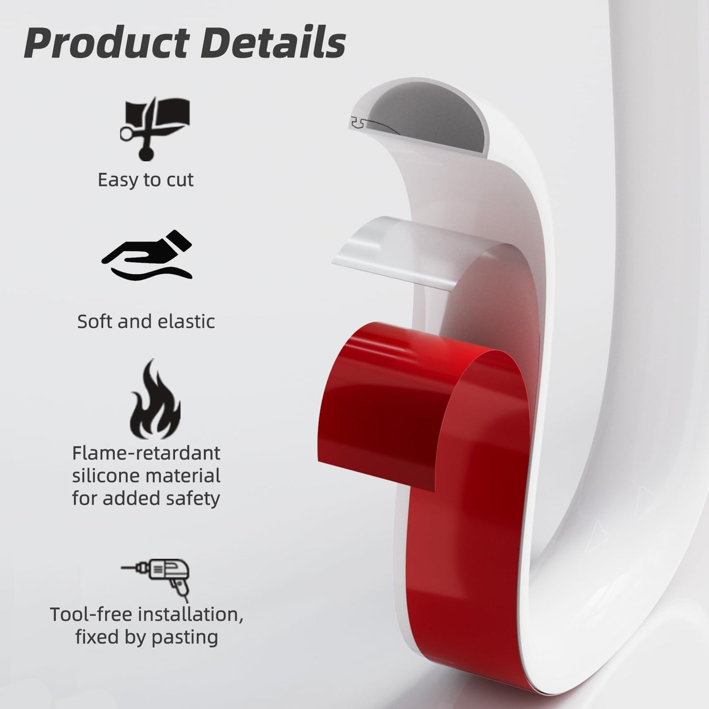 Silicone Cord Hider Wall for 2-3 Cables,Side-Opening Wire Covers for Cords on Wall,Self-Adhesive Cable Hider Raceway,TV Wire Hider,TV Cord Hider for