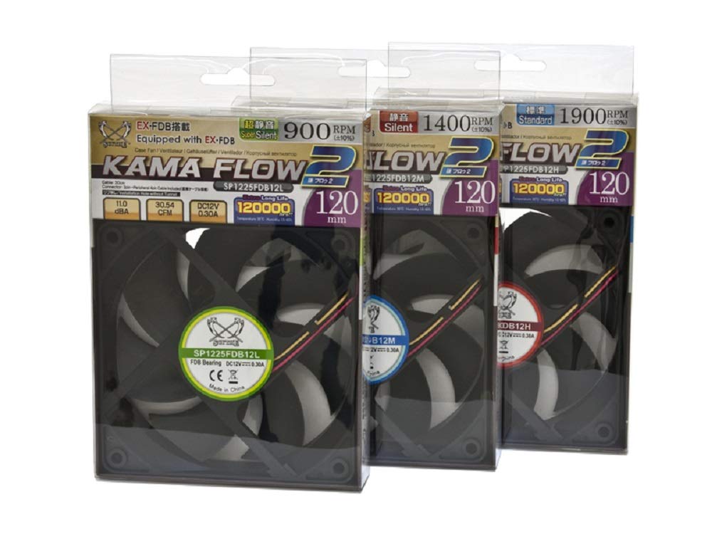SCYTHE Kama Flow 2 EX-FDB 120mm Quiet Case Fan, 3-Pin 1400 RPM