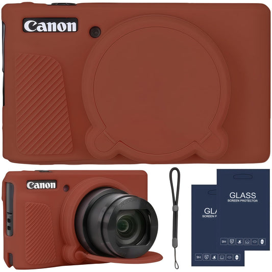 SZHSYJY Camera Case for Canon PowerShot SX740/ SX730 Digital Camera,SX740 HS Case, Soft Silicone Protective Case Removable Lens Cover,Comes with 2