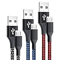 3-Pack 6FT Micro USB Cable Android Charger Cord,Long Braided Fast Micro-USB Charging Cable Compatible with Fire Tablet, Kindle,Samsung Galaxy S7 S6 J7