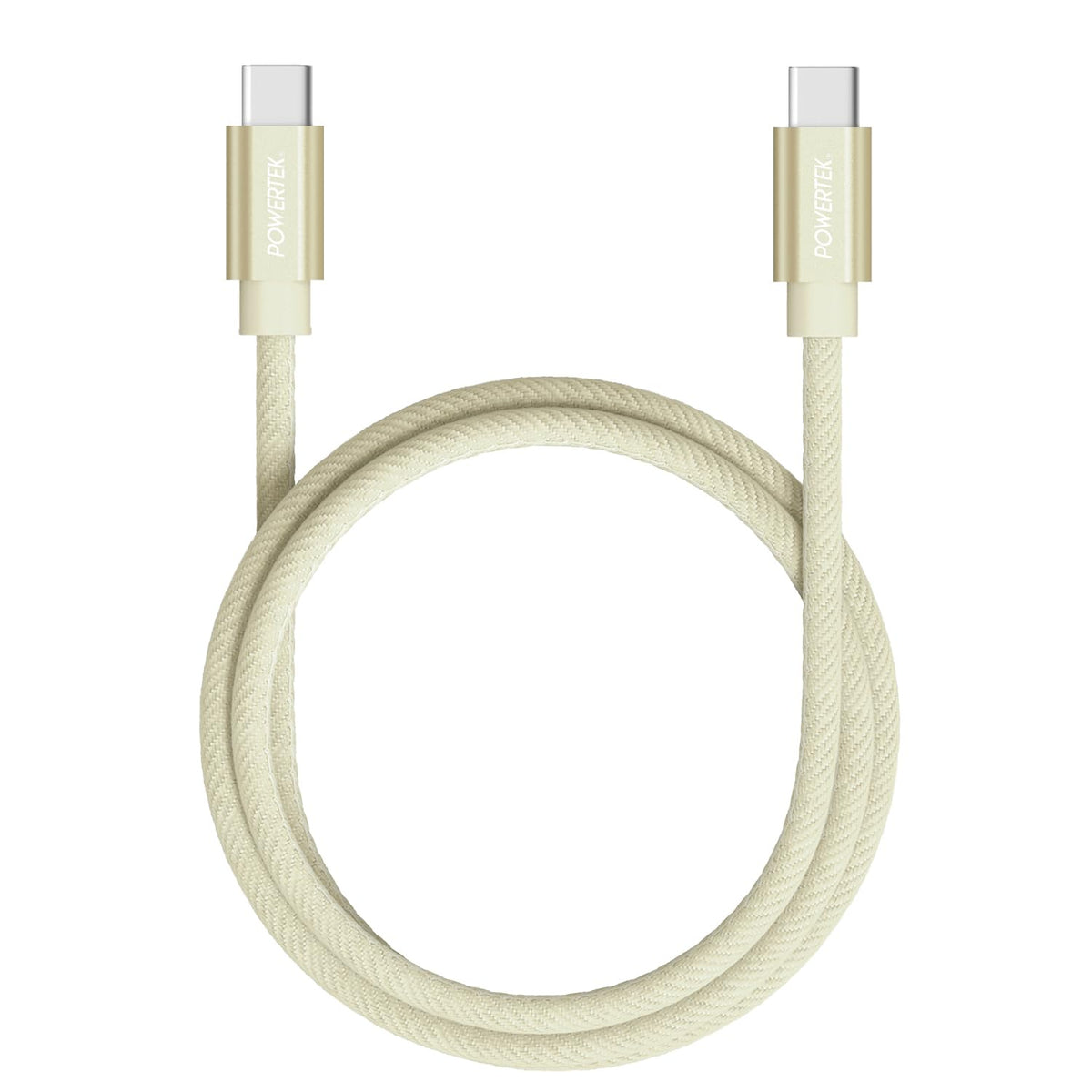 LIQUIPEL Powertek Denim USB C to USB C Fast Charging Cable, 6ft Charger for Galaxy, iPhone, MacBook, and More (Cream)