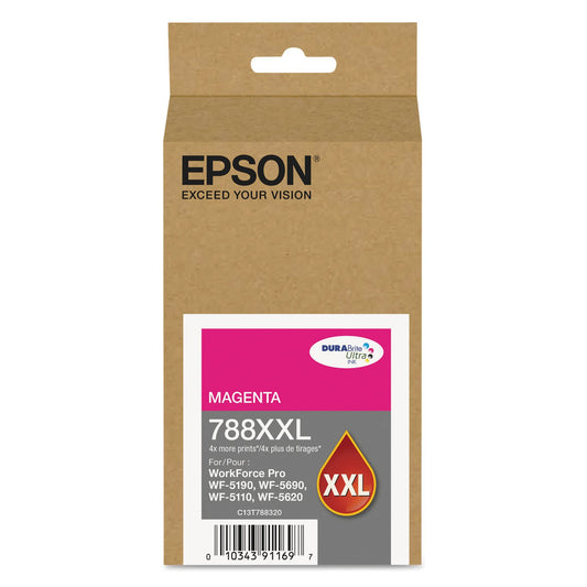 Epson 788 DURABrite Ultra Ink High Capacity Magenta Cartridge (T788XXL320) Works with Workforce WF-5110, WF-5190, WF-5620, WF-5690