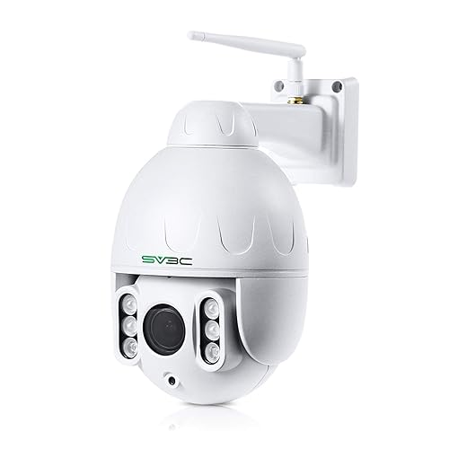 SV3C 1080P Outdoor PTZ WiFi Camera, ONVIF Security IP Camera with Auto Tracking, 197ft HD Night Vision, 5X Optical Zoom, Two-Way Audio, Waterproof