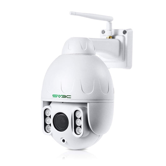 SV3C 1080P Outdoor PTZ WiFi Camera, ONVIF Security IP Camera with Auto Tracking, 197ft HD Night Vision, 5X Optical Zoom, Two-Way Audio, Waterproof