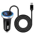 USB C Car Charger, 3.4A Fast Charging Car Adapter+3ft Type C Cable for Samsung Galaxy S26 S25 S24 S23 S22 S21 S20 S10 Note 20 A10E A20 A50 A51 A71,LG