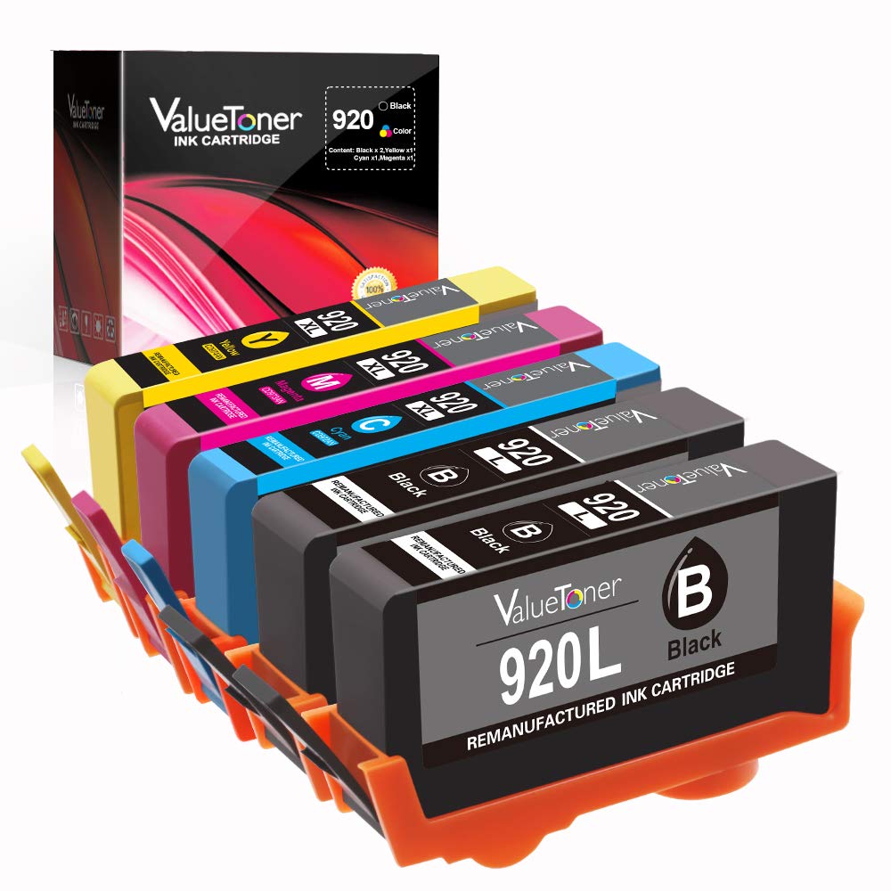 Valuetoner Remanufactured Ink Cartridges Replacement for HP 920XL 920 XL High Yield (2 Black, 1 Cyan, 1 Magenta, 1 Yellow) Compatible with HP
