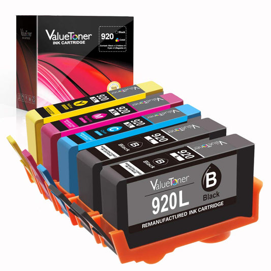 Valuetoner Remanufactured Ink Cartridges Replacement for HP 920XL 920 XL High Yield (2 Black, 1 Cyan, 1 Magenta, 1 Yellow) Compatible with HP