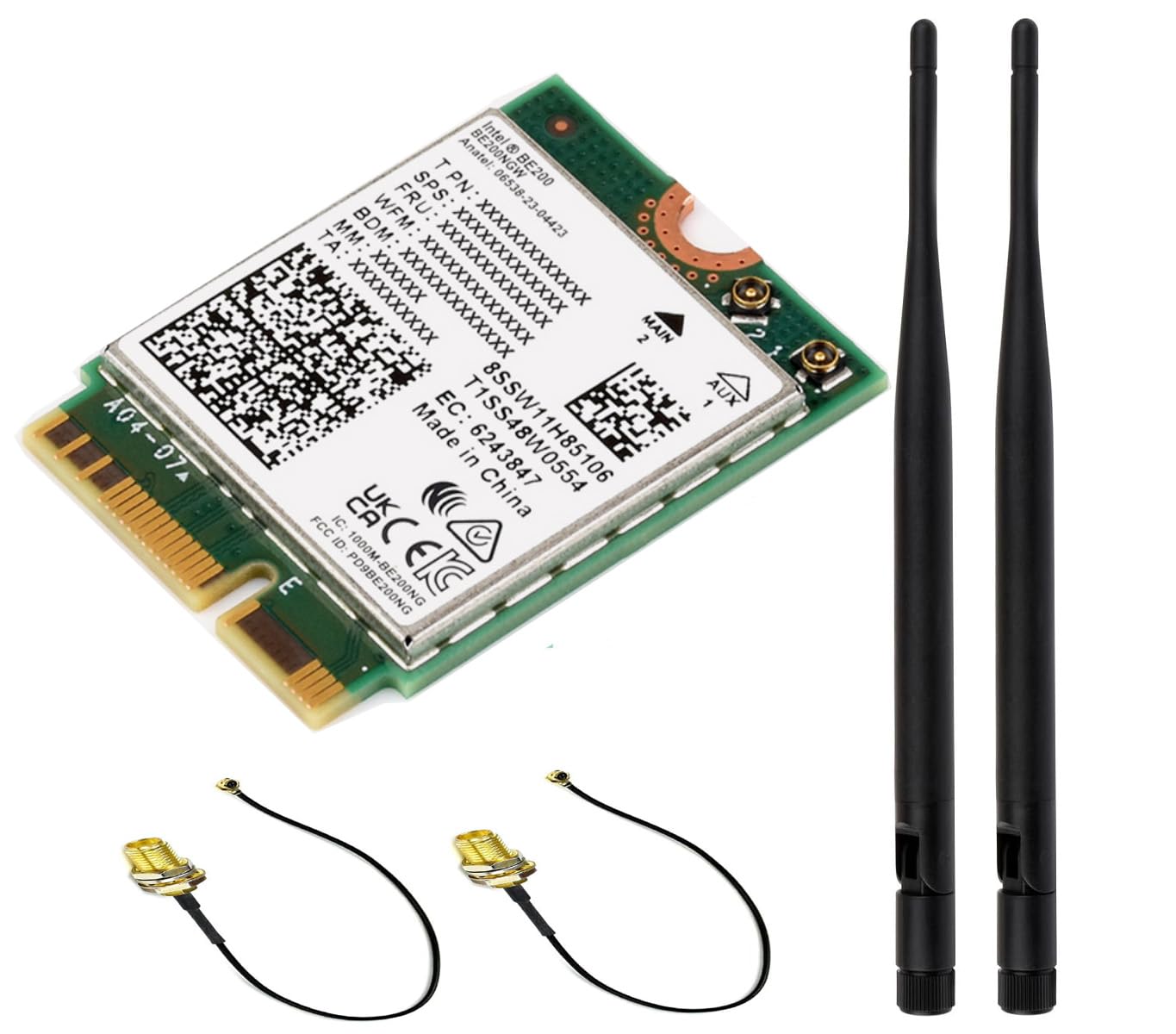 XYGStudy Wireless BE200 NIC, Gigabit Tri-Band Wi-Fi 7, IEEE 802.11a/b/g/n/ac/be/ax Standard, BLT 5.4 (Wireless-BE200)