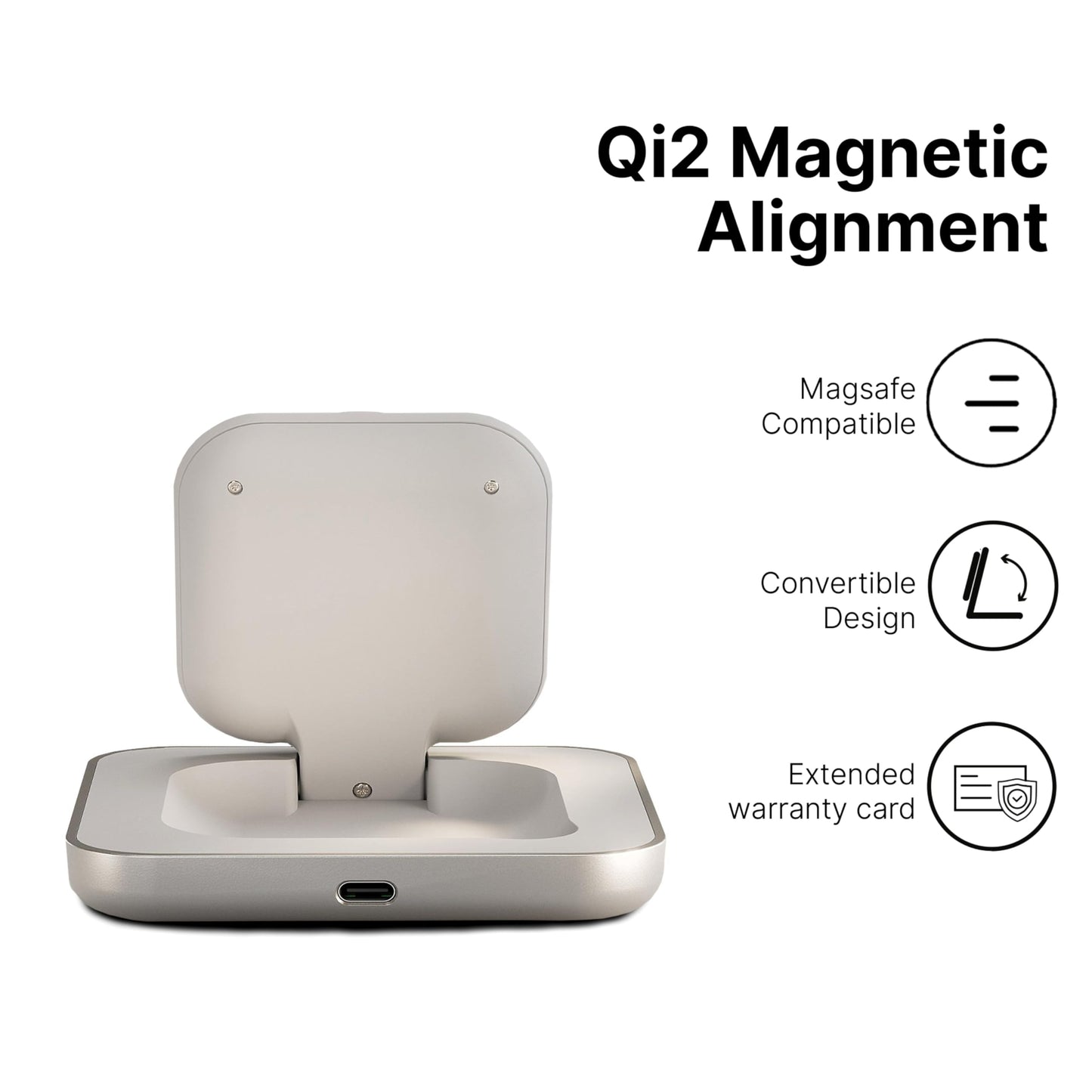 Zens Magnetic Nightstand Charger | MagSafe Qi2 15W | Landscape Only (No Vertical) | Standby Mode | Compatible with iPhone 17/16/15/14/13/12 | 20W