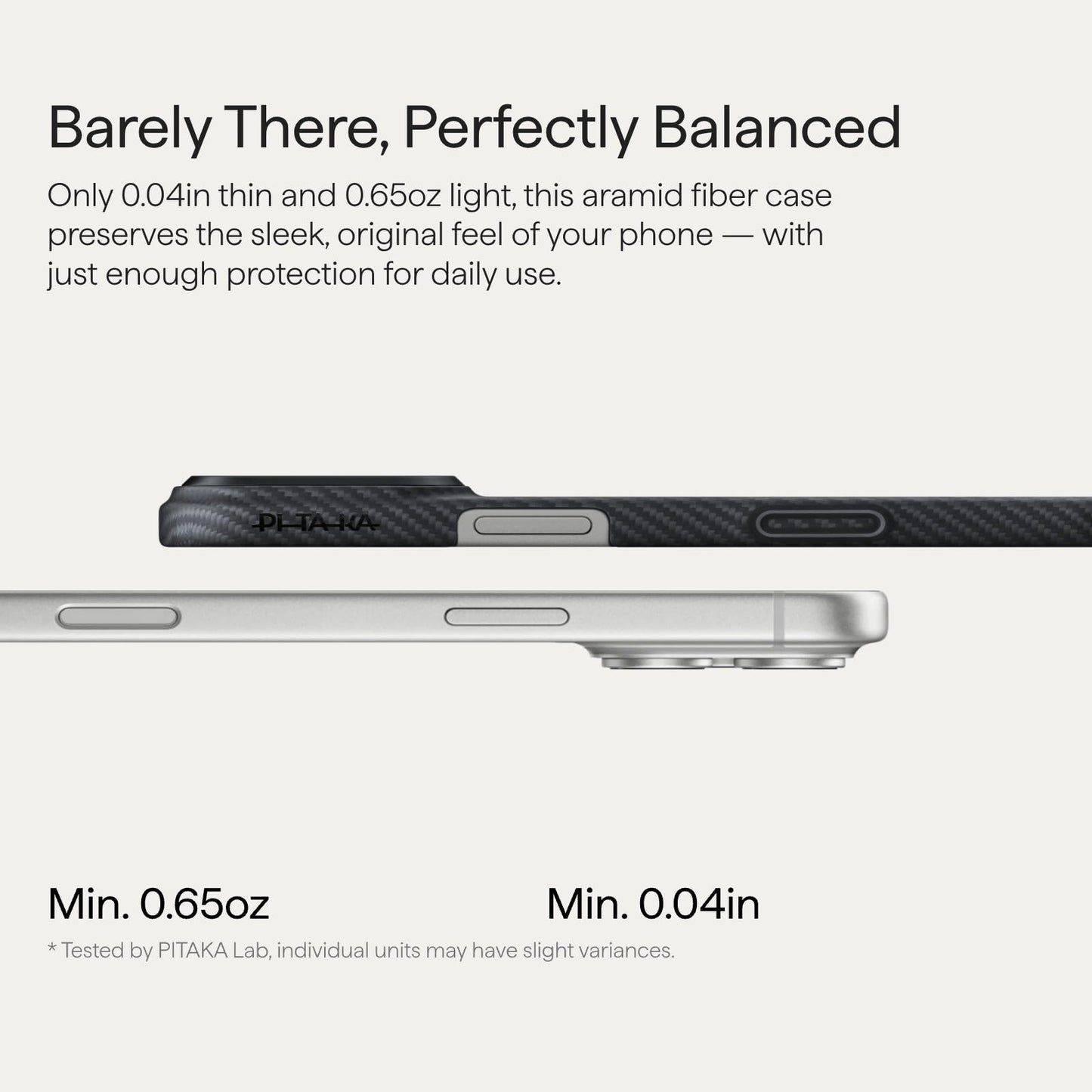 pitaka for iPhone 17 Pro Case 6.3" with Camera Control Button, Compatible with MagSafe, Ultra-Slim Case with Caseless Touch Feeling, 600D Aramid Fiber