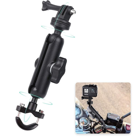 RUIGPRO 360°Motorcycle Bike Camera Holder Handlebar Mount Bracket 1/4 Metal Stand for GoPro Hero10/9/8/7/6/5/4 Action Cameras Accessory(Cool Ballhead