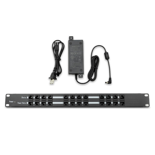 PoE Texas 12 Port PoE Injector with 48v60w Power Supply - 10/100 Data - Rack Mount - Add Passive Mode B 802.3af PoE to a Non PoE Switch for VoIP, WiFi