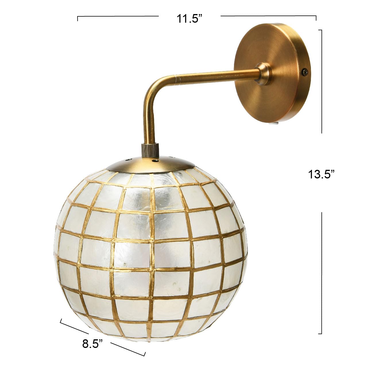 Metal Princess Capiz Wall Lamp
