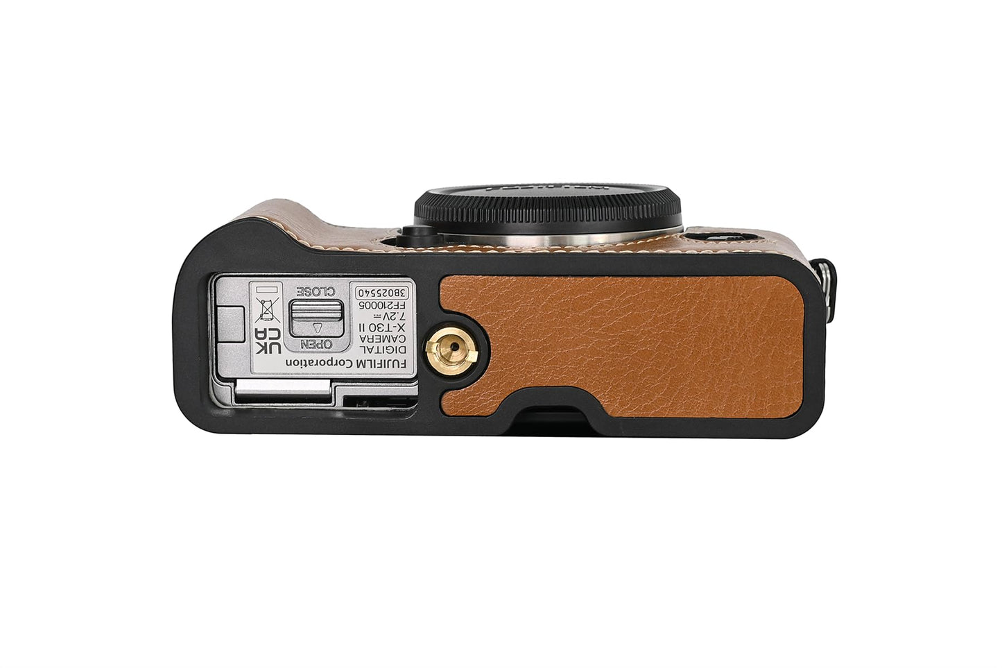 BMAOLLONGB X-T30 III/II Case, Handmade PU Leather Half Camera Case Bag Cover Bottom Opening Version for Fujifilm XT30 X-T30 III/II With Neck Strap