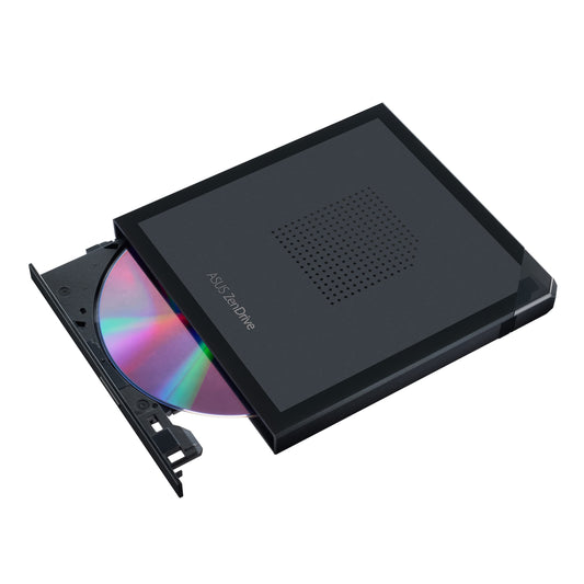 ASUS ZenDrive V1M External DVD Drive and Writer with Built-in Cable-Storage Design, USB-C Interface, Compatible with Win 11 and macOS, M-DISC Support