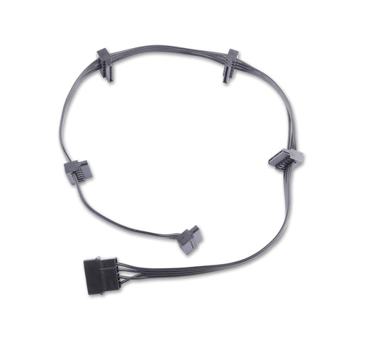 ELFJMZP IDE Molex 4 PIN Male to 5 x SATA 15 PIN Female Expansion Power Cable 23.6in 18AWG Tinned Copper - for PC/NAS/Server Mechanical Hard