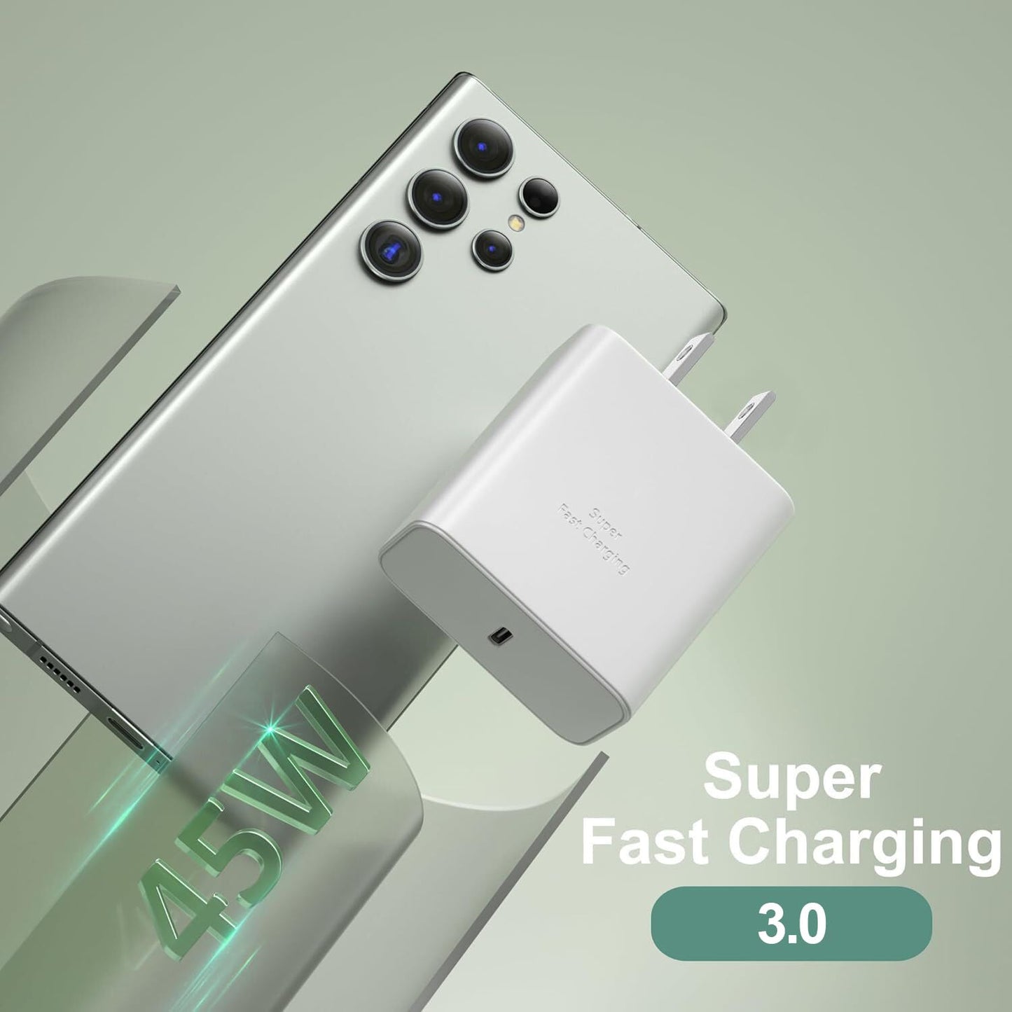 45W Samsung Super Fast Charger,Android Charger Fast Charging Block 45W USB C Type C Wall Charger Power Adapter Wall Plug for Samsung Galaxy S26