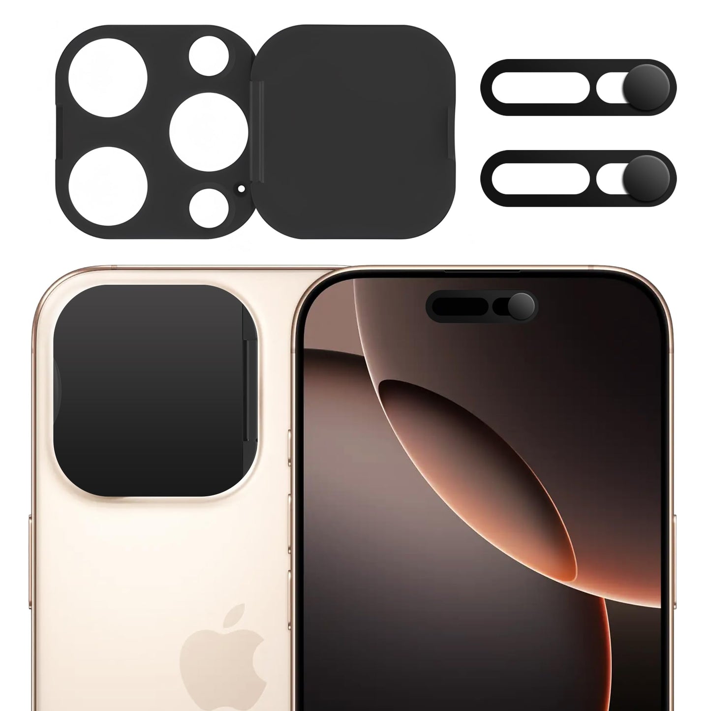 3 Pack Privacy Cover Compatible for iPhone 14 Pro/iPhone 14 Pro Max with 2 Front Camera Privacy Cover, Anti-Spy Camera cover, Easy-Adhesive Design