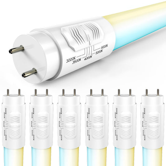 Sunco 6 Pack 4 Foot T8 LED Tube Light Bulbs, 5CCT, 18W Ballast Bypass