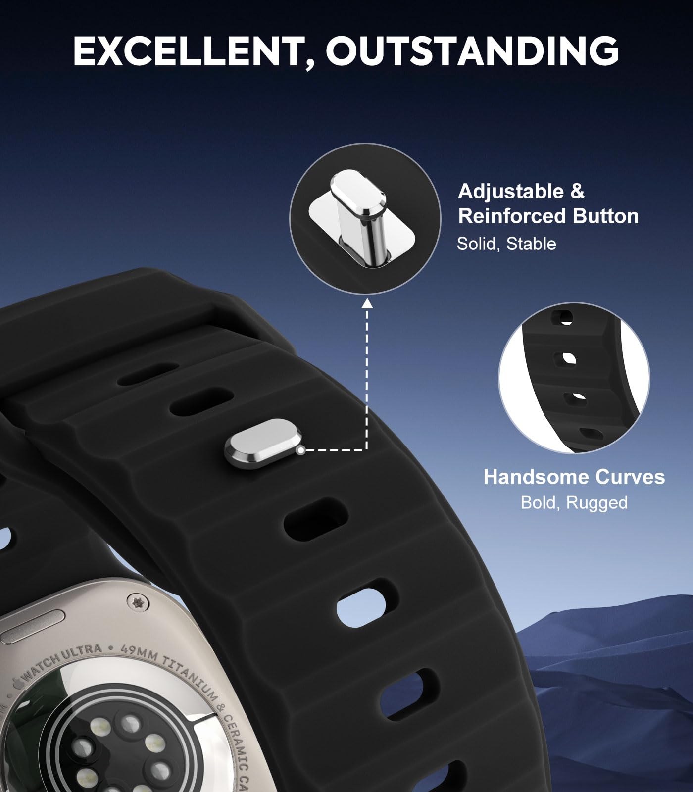 MoKo Ocean Band Compatible with Apple Watch 42/44/45/46/49mm