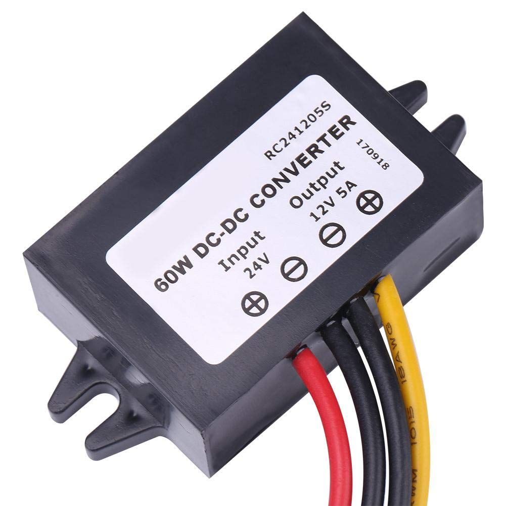 DC-DC Step Down Converter, 24VDC to 12VDC High Power Step Down Voltage Regulator, Mini Power Converter Module for Car Vehicles, IP68 Waterproof, 5A…