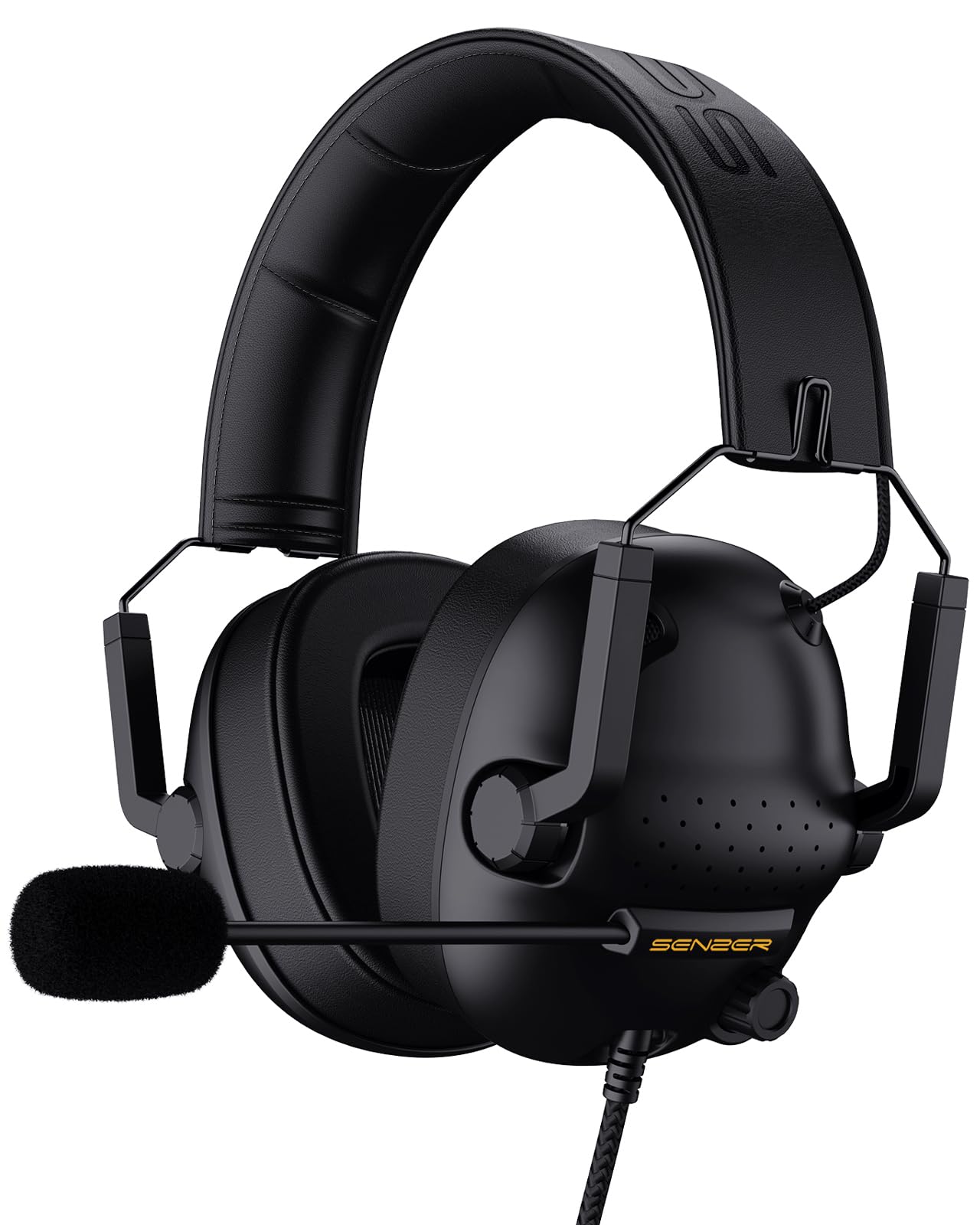 SENZER SG500 Surround Sound Pro Gaming Headset with Noise Cancelling Microphone - Soft Memory Foam Padding - Portable Foldable Headphones for PC, PS4