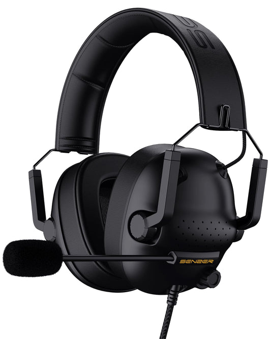SENZER SG500 Surround Sound Pro Gaming Headset with Noise Cancelling Microphone - Soft Memory Foam Padding - Portable Foldable Headphones for PC, PS4