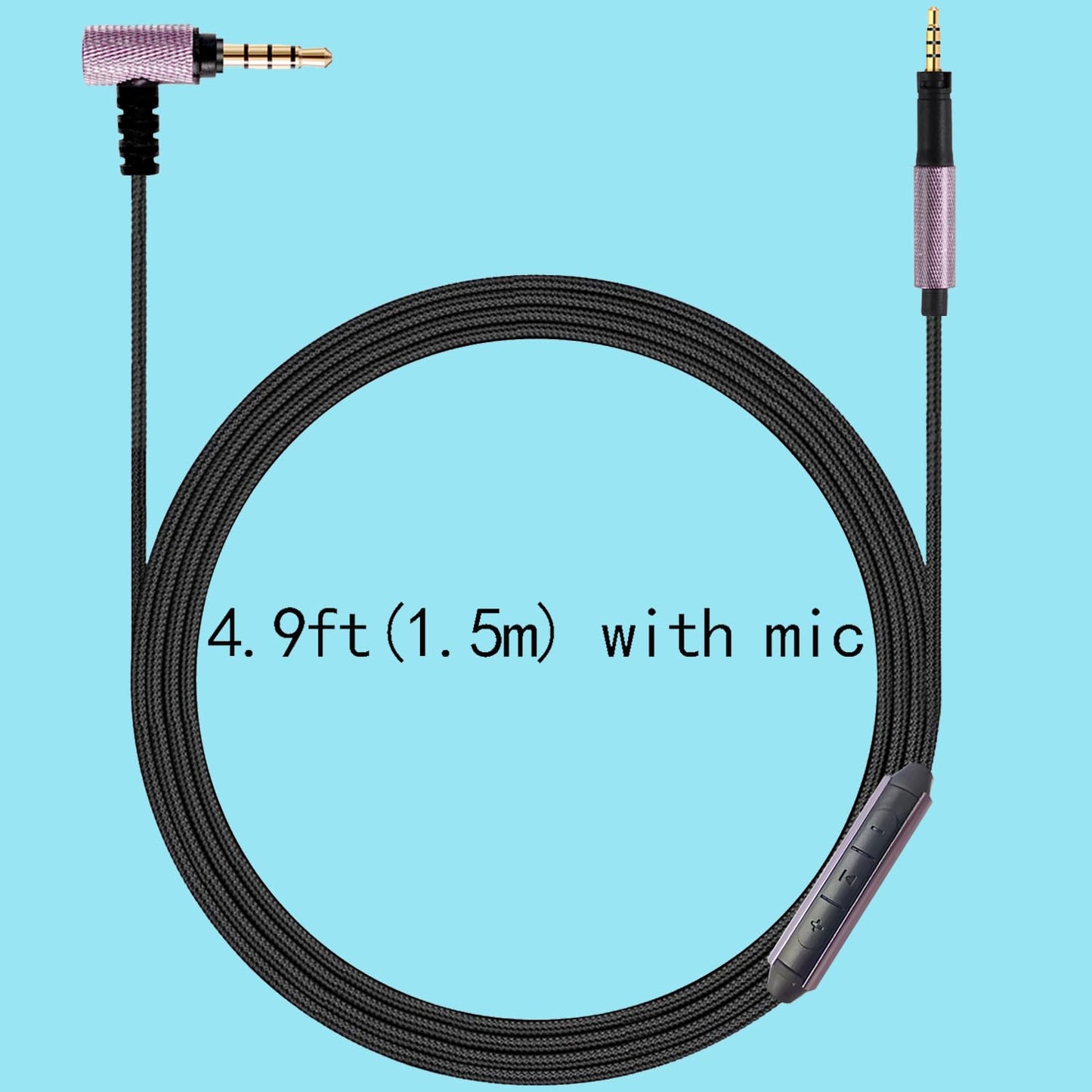 FAAEAL Replacement Upgrade Cable for Sennheiser Momentum 2.0/1.0, HD1,HD 4.50 SE, HD 450BT, HD 4.40, HD 4.30G Headphones,in-line Mic Control…