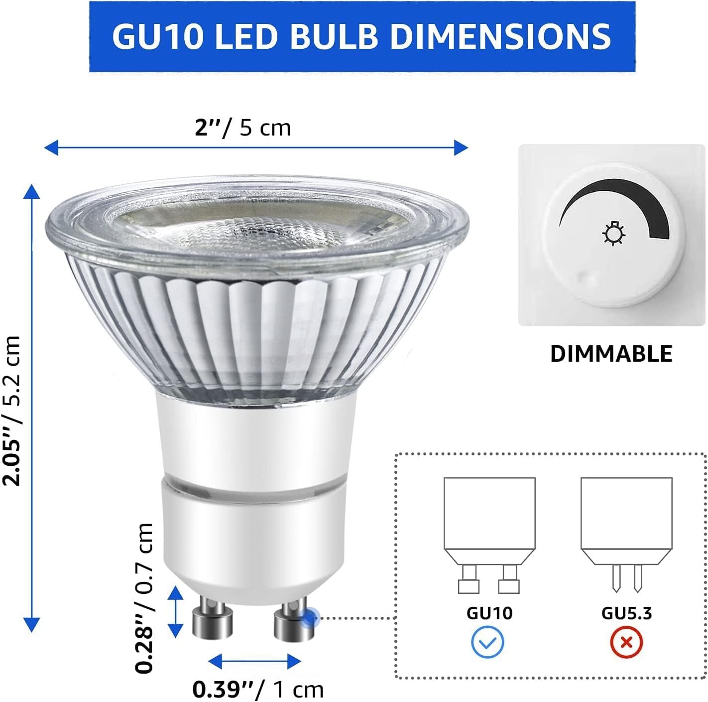 LPSAFP LED GU10 Range Hood Light Bulbs, LED Stove Appliance Light Bulb, Kitchen Light Replacement Halogen Light Bulb, 50W Equivalent, Warm White