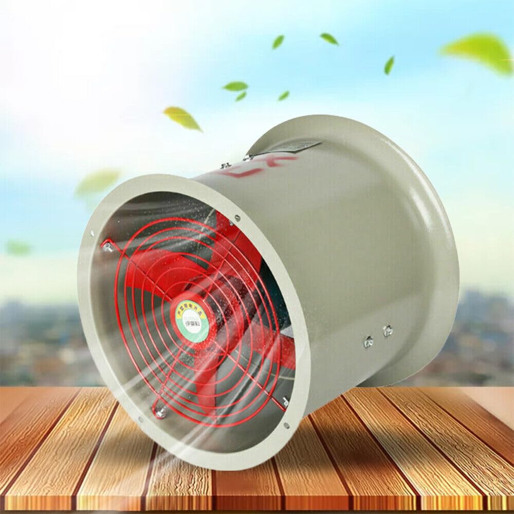 YINZINR 12" Explosion Proof Utility High Velocity Blower, Pipe Spray Booth Paint Fumes Fume Extractor, 10V Portable Ventilator Low Noise Velocity Air
