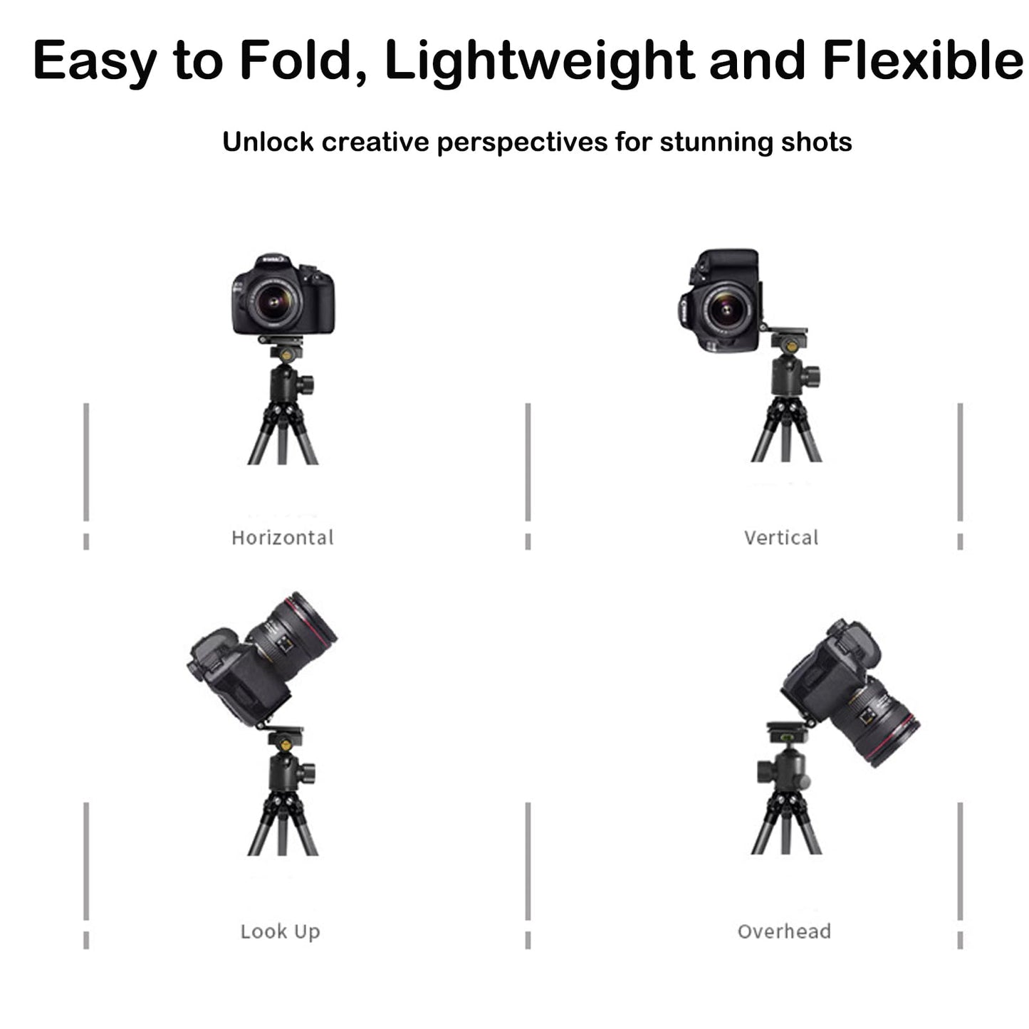 Foldable Camera L Bracket,Tripod Quick Release Plate, Aluminum Vertical Horizontal Switching Mount with Arca Swiss 1/4" & 3/8" Threaded for DSLR
