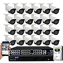 GW Security 32 Channel 4K NVR 8MP AI Human Detection Starlight Color Night Vision Security Camera System with 24 UHD 4K 2160P Microphone PoE