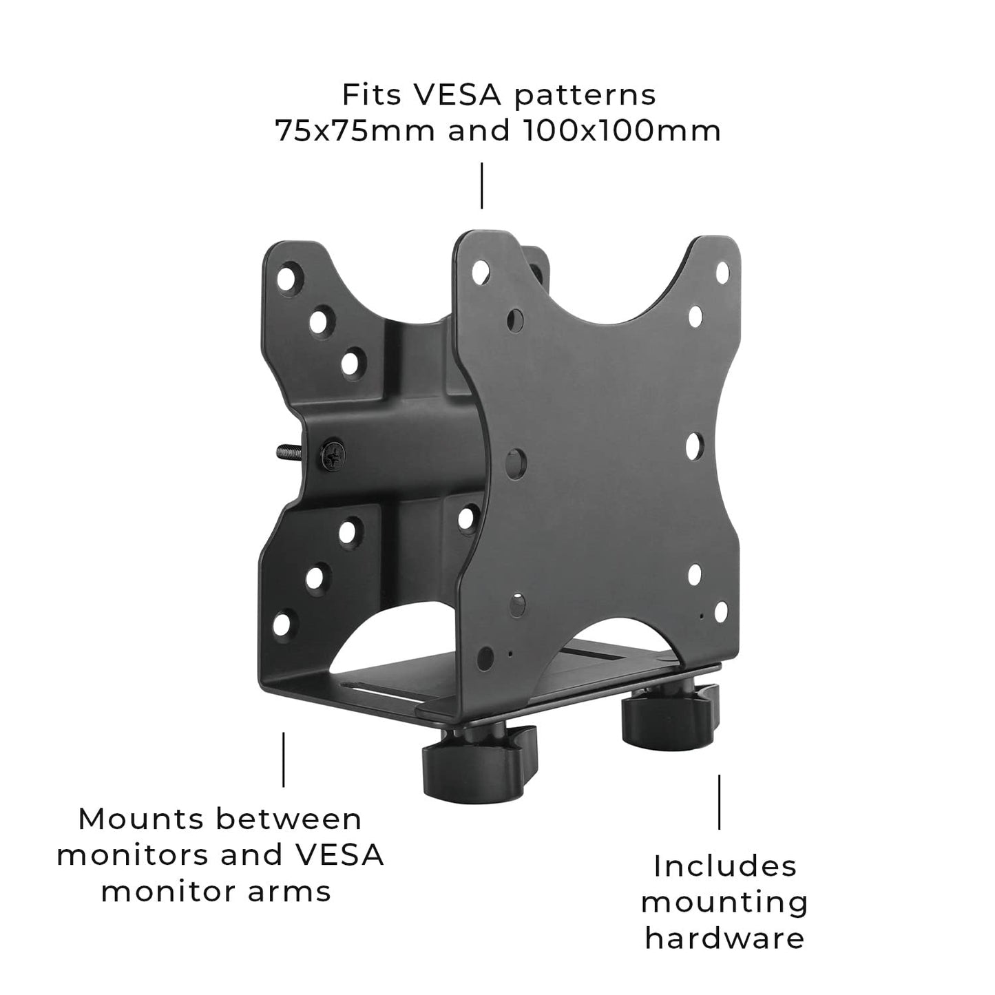 HumanCentric Thin Client Mount Bracket, Mount a Mini PC or Computer to a VESA Monitor Arm or Stand, Pole, or Under Desk or Surface, Devices