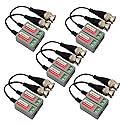5 Pack (10 Pcs) Mini CCTV BNC Video Balun Transceiver With Pigtail, Video Passive Balun for HD-TVI/CVI/AHD/Analog/960H Camera