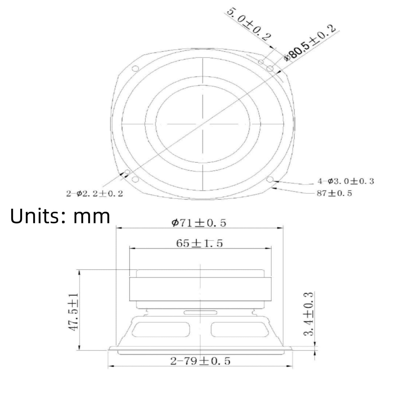 2 pcs 3 inch 79mm 8? 20W Woofer with Rubber Surround and External Magnet for DIY Bluetooth and Portable Speakers