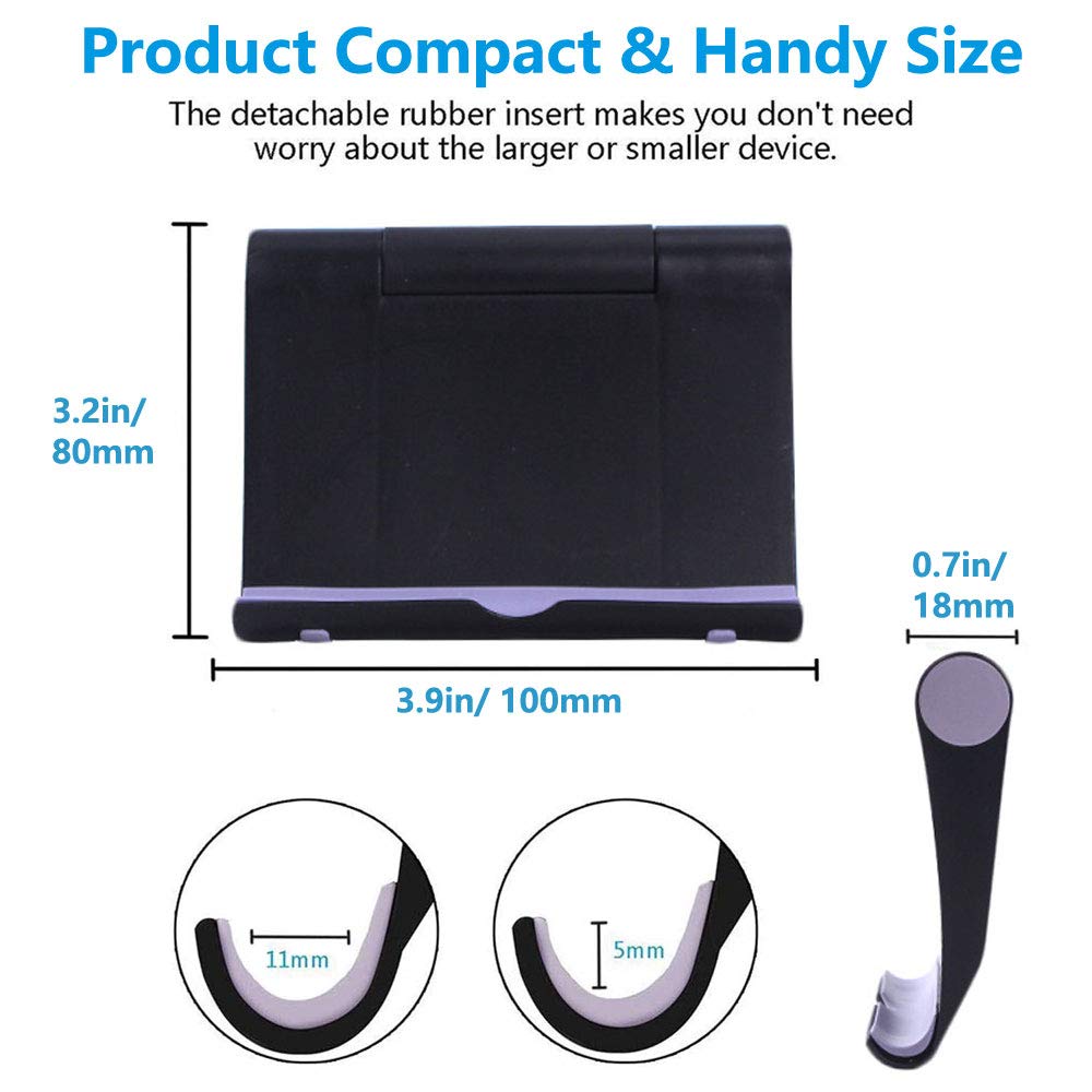 VOVIGGOL 2 Pack Cell Phone Stand for Desk, Foldable Cell Phone Holder Mobile Stand Phone Dock, Adjustable Tablet Stand Holder Compatible with iPhone