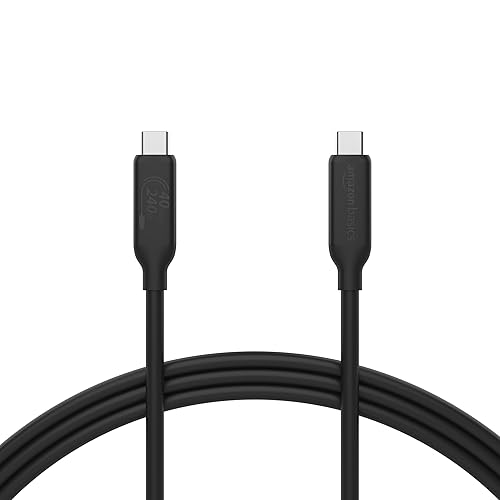 Amazon Basics USB-C to USB-C 4 Fast Charger Cable, 40 Gbps, 8K Video, 240W, USB-IF Cert, Thunderbolt 4/3 Compatible, for Apple iPhone 16/15, iPad