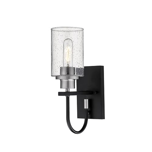 Millennium 3511-MB/BN Transitional One Light Wall Sconce from Clifton Collection in Black Finish